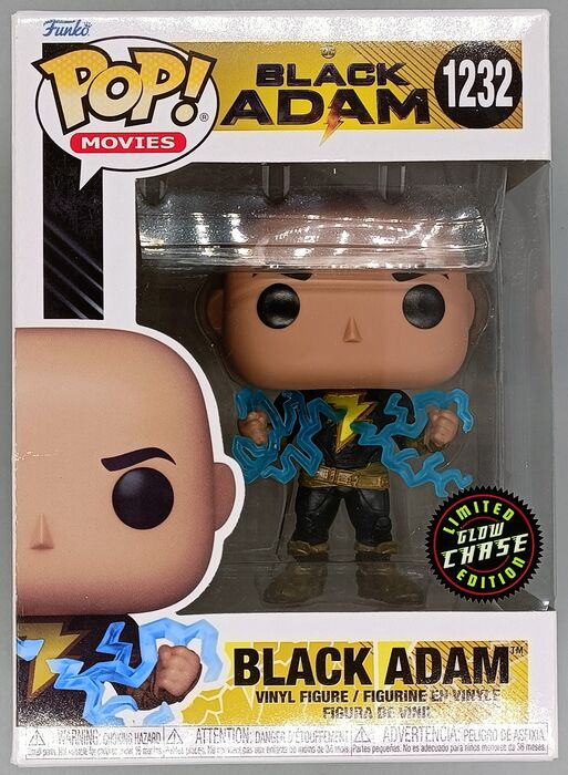 1232 Black Adam (w/ Lightning) Glow Chase - Black Adam - Damaged Box Funko POP FUNKO