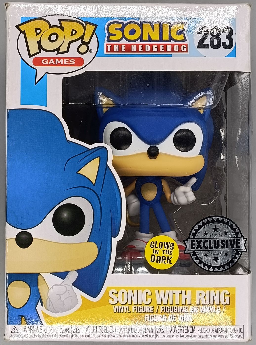 283 Sonic with Ring - Glow - Sonic the Hedghog - Box Damaged Funko POP Funko