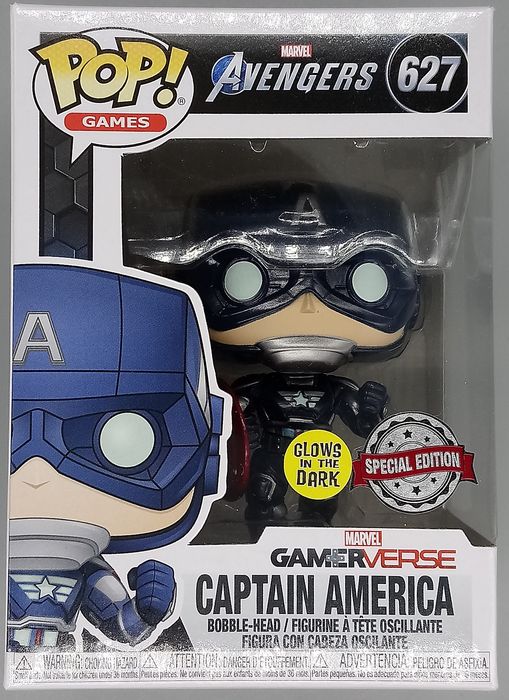 627 Captain America - Glow - Marvel Avengers Game Funko POP Funko
