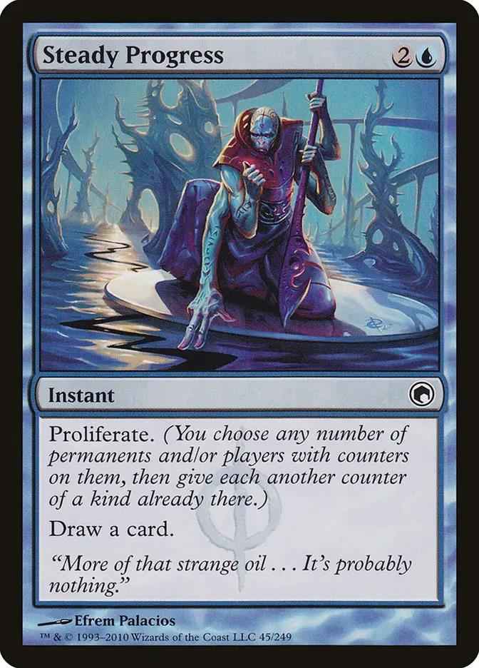 45 - Steady Progress - Scars of Mirrodin - Normal - Magic: The Gathering Card
