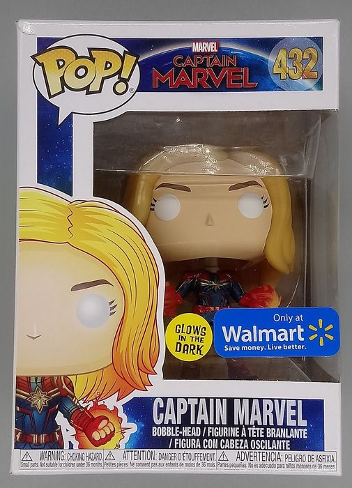 432 Captain Marvel (Powered Up) Glow Marvel Captain Marvel Box Damaged Funko POP Funko