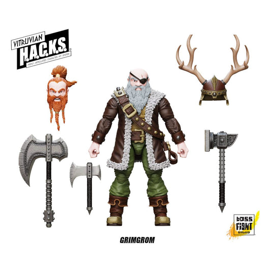 Vitruvian H.A.C.K.S. Action Figure Dwarf Mercenary Grimgrom Boss Fight Studio