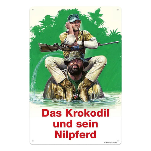 Bud Spencer & Terence Hill Tin Sign Das Krokodil und sein Nilpferd 20 x 30 cm0 cm Blechwaren Fabrik Braunschweig