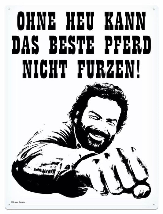 Bud Spencer Tin Sign Pferd Faust 30 x 40 cm Blechwaren Fabrik Braunschweig