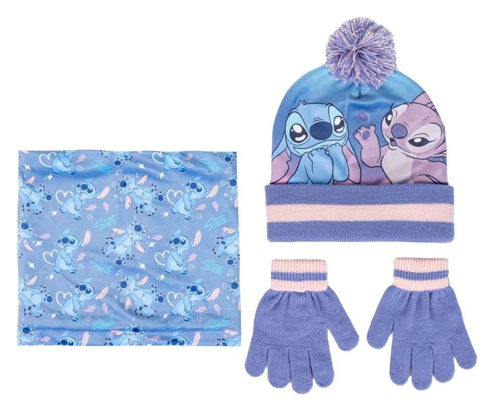 Lilo & Stitch Beanie, Tube Scarf & Gloves 3-Set Stitch Cerdá