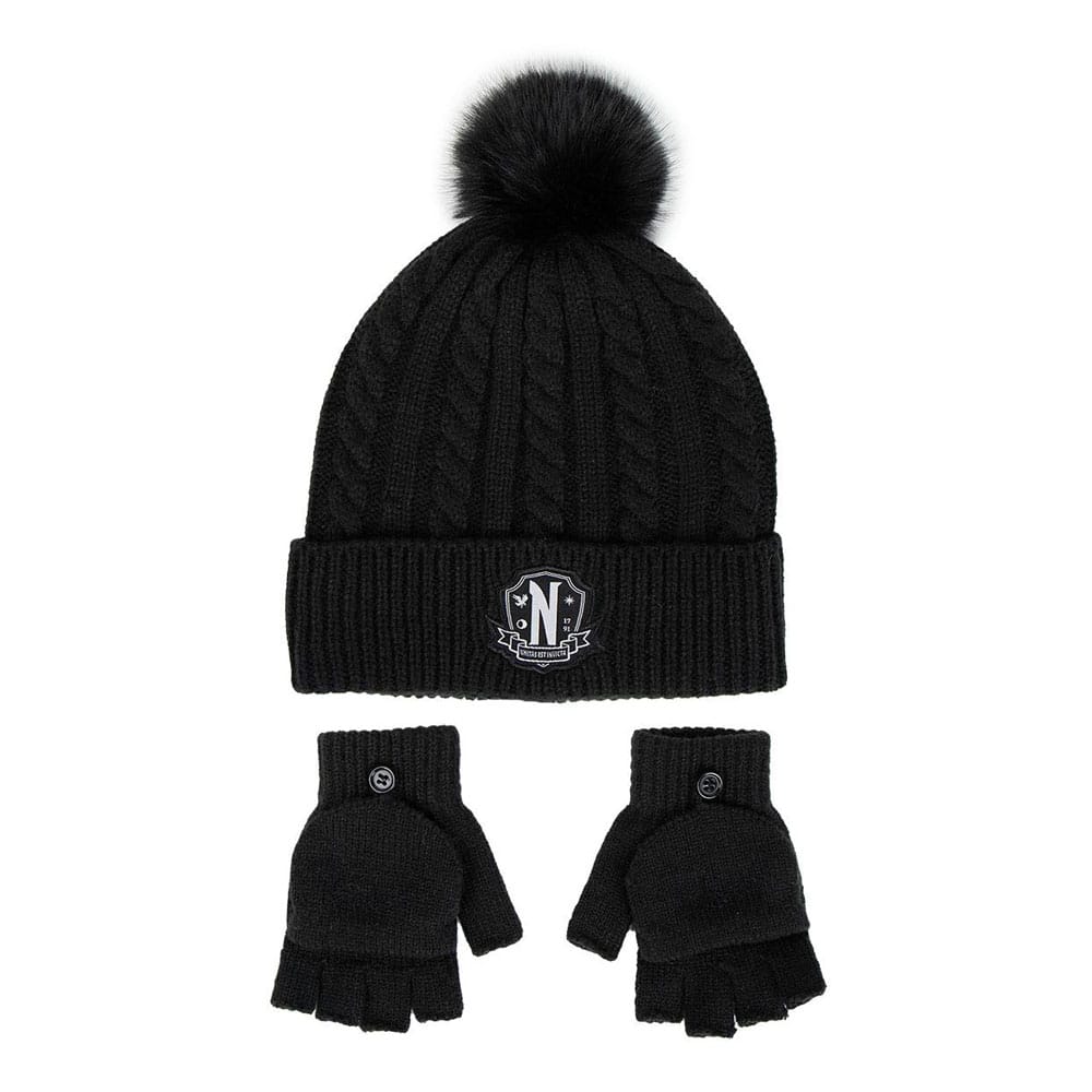 Wednesday Beanie & Gloves Set Nervermore Cerdá
