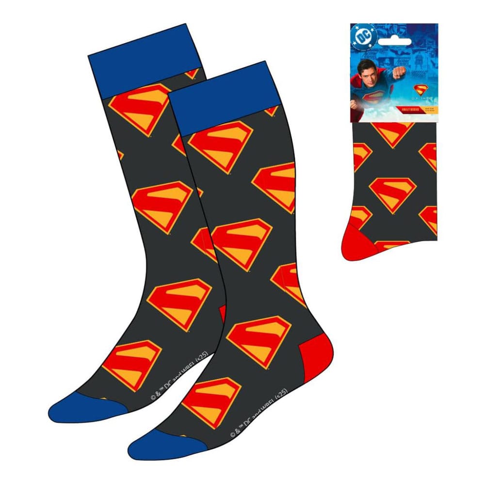 DC Comics Socks Superman Logo Blue & Red 38-45 Footwear