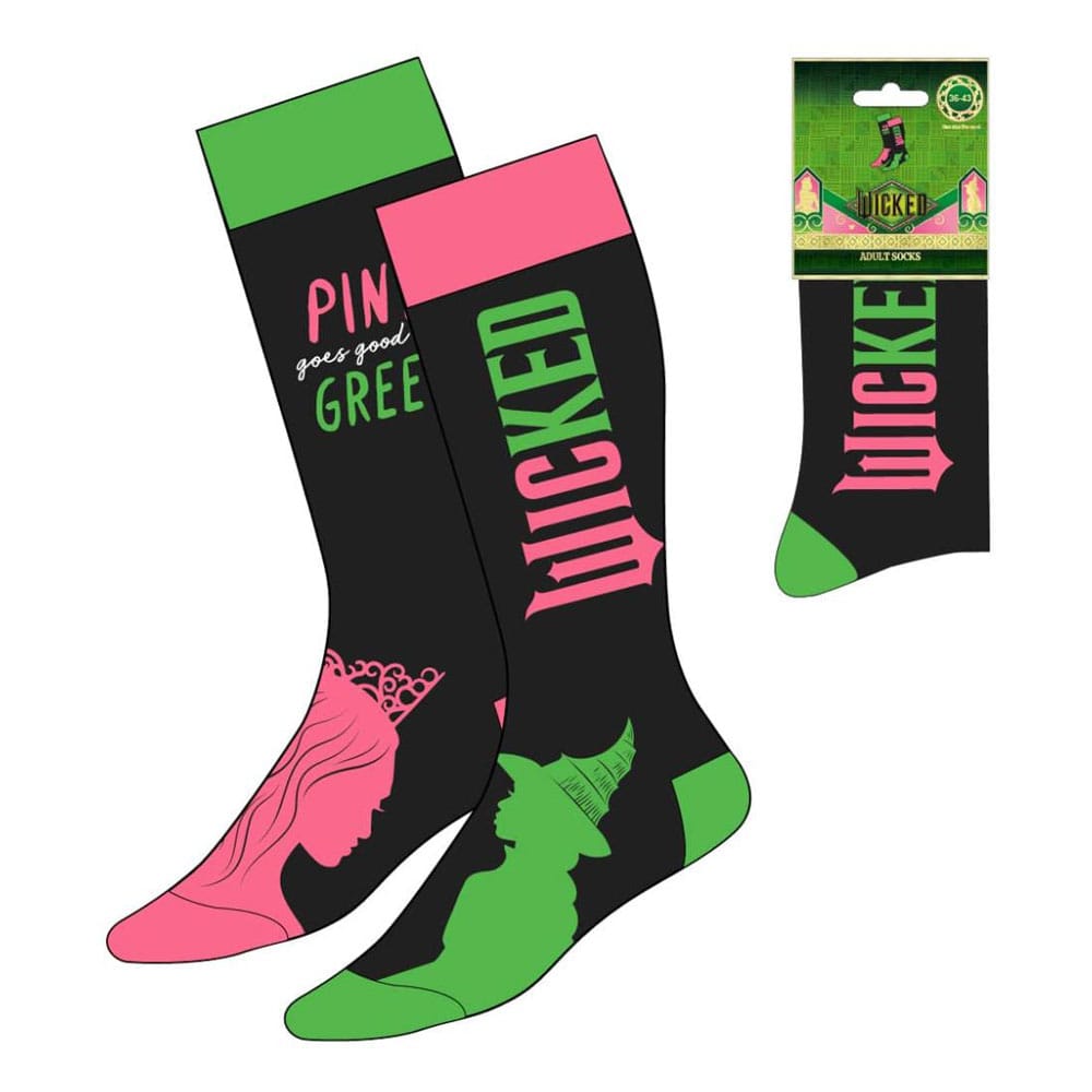 Wicked Socks Pink goes good with Green 36-43 Footwear