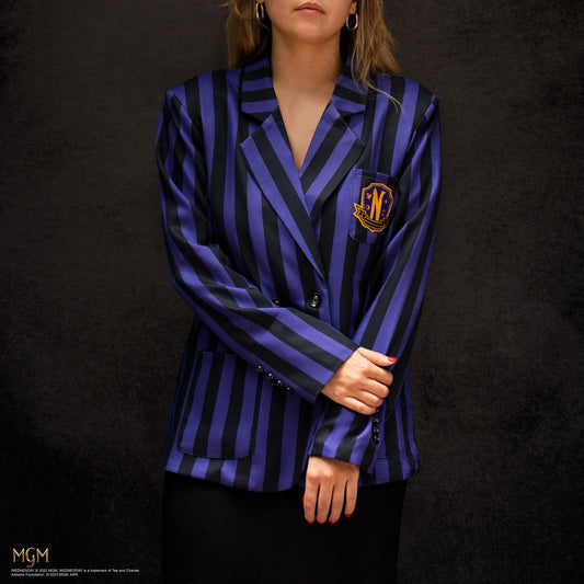 Wednesday Jacket Nevermore Academy Purple Striped Blazer Size L
