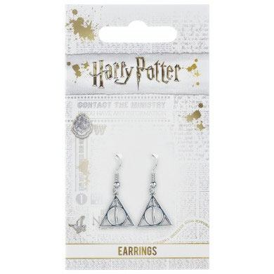 Harry Potter Deathly Hallows Earrings (silver plated) The Carat Shop