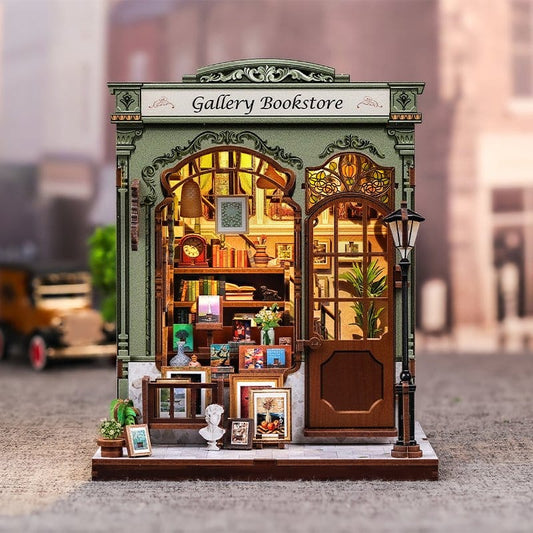 Miniature House Model Kit Gallery Bookstore 20 x 16 cm CuteBee