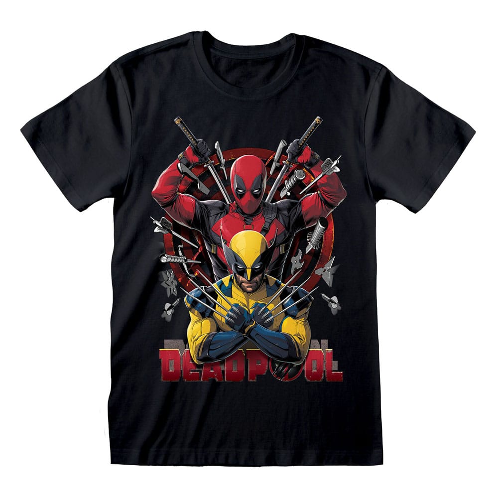 Deadpool T-Shirt Deadpool & Wolverine Weapons Size S Heroes Inc