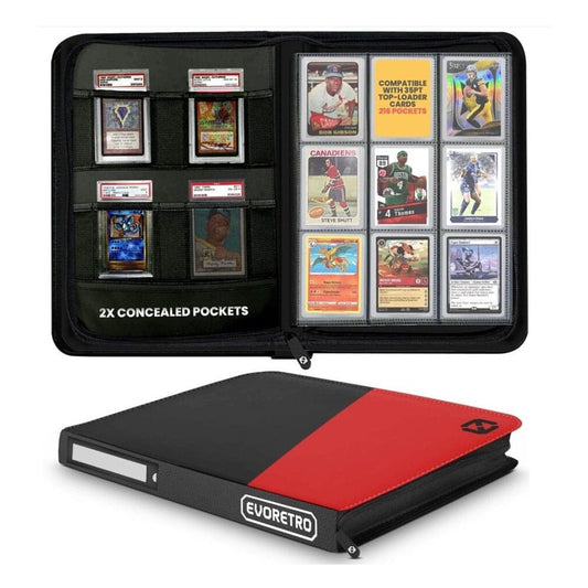 Evoretro Shield+ Topload Cards Binder 216 Cards Black/Red