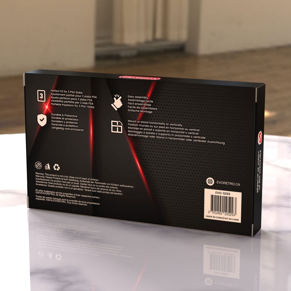 Evoretro Graded Card Display Frame for 3 PSA Graded Cards Gadgets