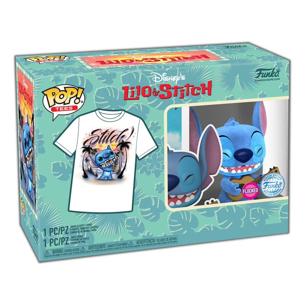 Lilo & Stitch POP! & Tee Box Ukelele Stitch (FL) Size L Mini-figures,T-shirts