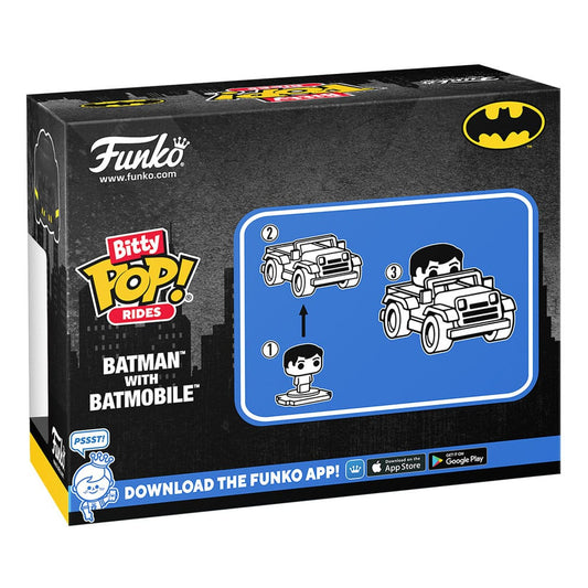 DC Comics Bitty POP! Rides Vinyl Figure Batman w/Batmobile 2,5 cm Funko