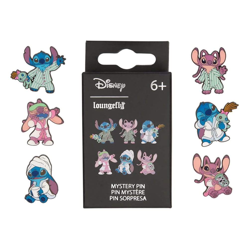 Disney by Loungefly Enamel Pins Blind Box Stitch and Angel Display (12) Pins & Brooches,Blind Boxes