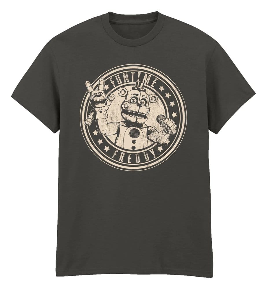 Five Nights at Freddy’s T-Shirt Funtime Freddy Distress Charcoal Size XL