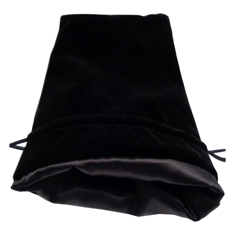 FanRoll Dice Bag Velvet Black with Black Satin Large Dice accessories