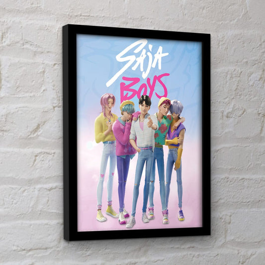 KPop Demon Hunters Collector Print Framed Poster Saja Boys - FanofThings.co.uk