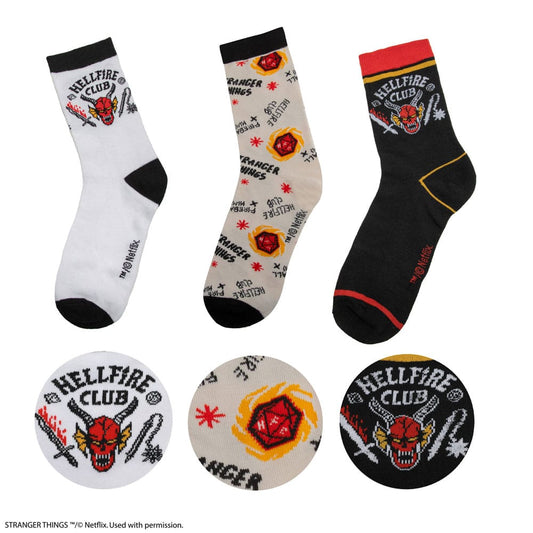 Stranger Things: Hellfire Club Set of 3 Socks Footwear