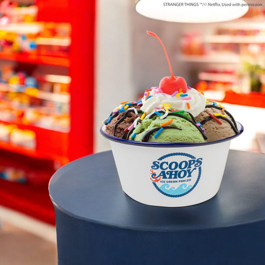 Stranger Things Ice Cream Bowl with Sailor Hat Scoops Ahoy - FanofThings.co.uk