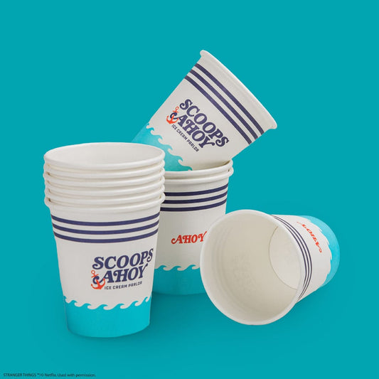Stranger Things Set of 24 Paper Cups Scoops Ahoy - FanofThings.co.uk