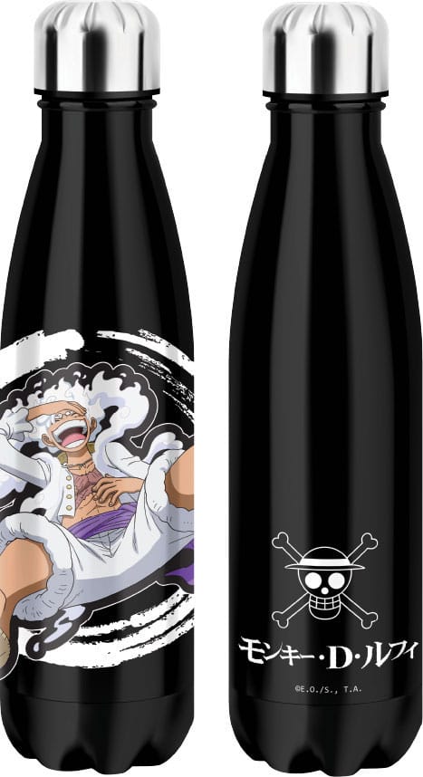 One Piece Thermo Water Bottle Luffy Gear 5 Black Kitchen- and Tableware