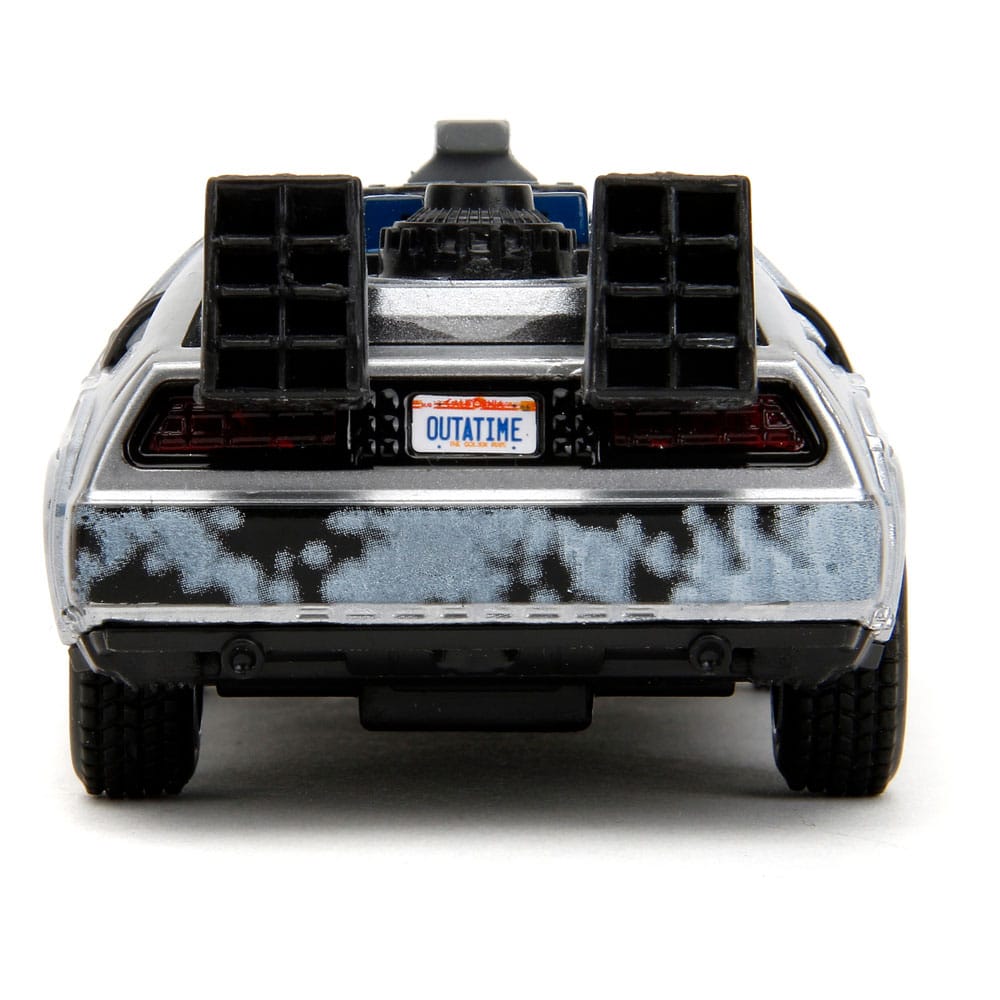 Back to the Future Hollywood Rides Diecast Model 1/32 DeLorean Time Machine Frost Jada Toys