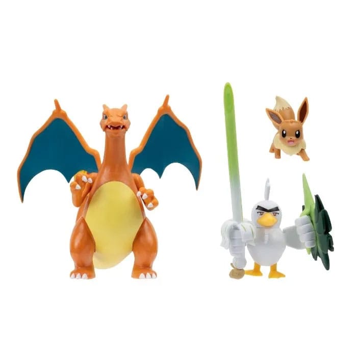 Pokémon Figure 3-Pack Eevee, Sirfetch'd & Charizard Jazwares
