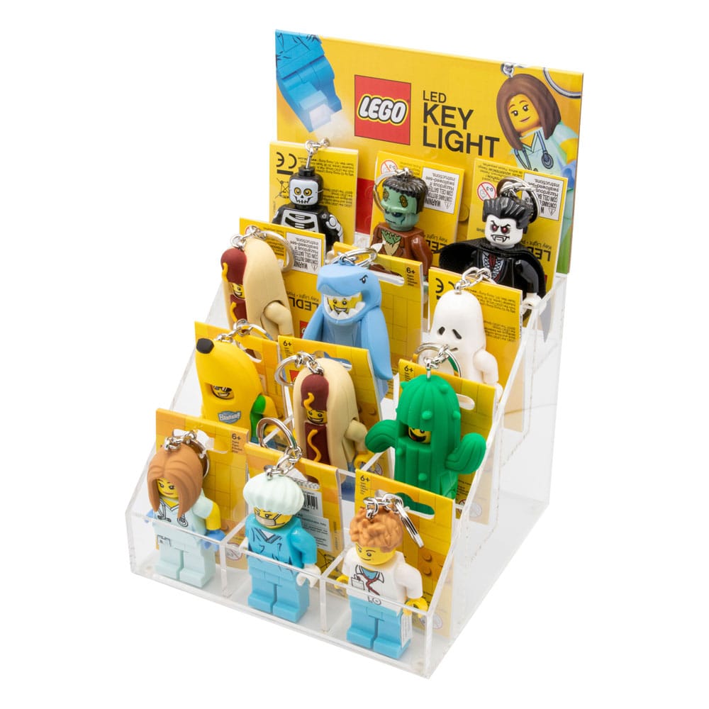 LEGO Acryl Counter Display with 12 Light-Up Keychains Displays