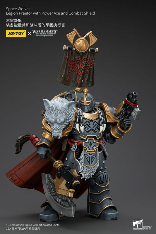 Warhammer The Horus Heresy Action Figure 1/18 Space Wolves Legion Praetor with Power Axe and Combat Shield 12 cm Joy Toy (CN)