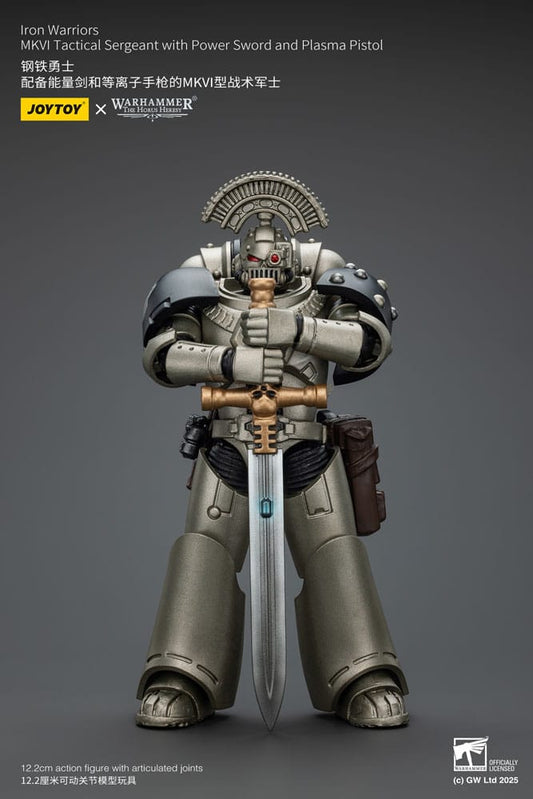Warhammer The Horus Heresy Action Figure 1/18 lron Warriors MKVI Tactical Sergeant with Power Sword and Plasma Pistol 12 cm Joy Toy (CN)