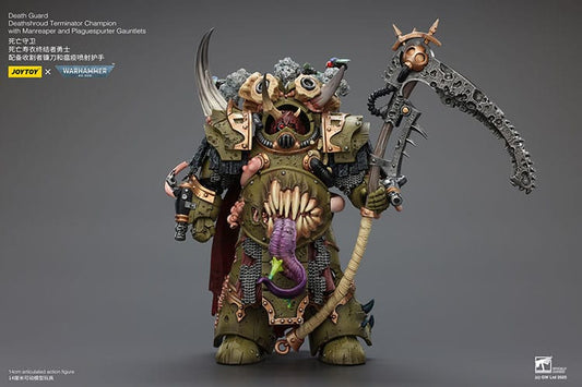 Warhammer 40k Action Figure 1/18 Death Guard Deathshroud Terminator Champion with Manreaper and Plaguespurter Gauntlets 14 cm