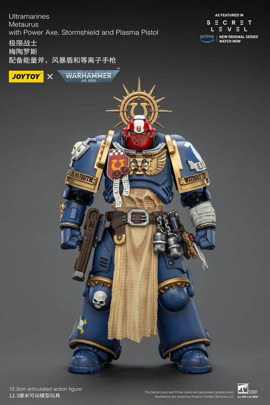 Warhammer 40,000 Action Figure Ultramarines Metaurus with Power Axe, Stormshield and Plasma Pistol 13 cm Joy Toy (CN)