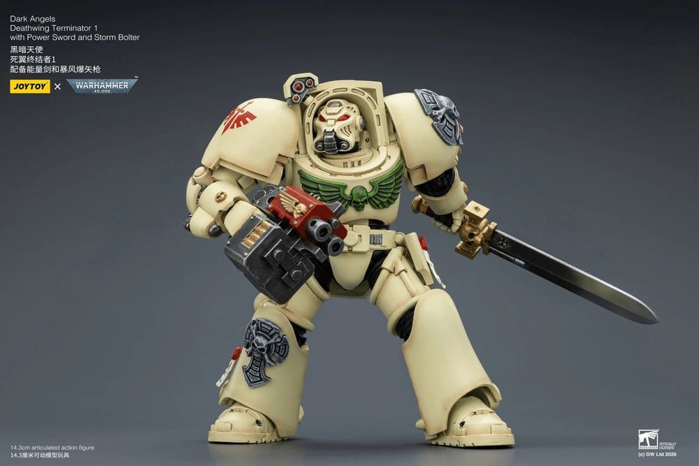 Warhammer 40,000 Action Figure Dark Angels Deathwing Terminator 1 with Power Sword and Storm Bolter 14 cm Joy Toy (CN)