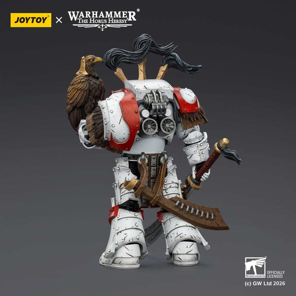Warhammer 40,000 Action Figure White Scars Legion Praetor in Cataphractii Terminator Armour with Cyber Hawk Chogorian sword and combi-melta 14 cm Joy Toy (CN)