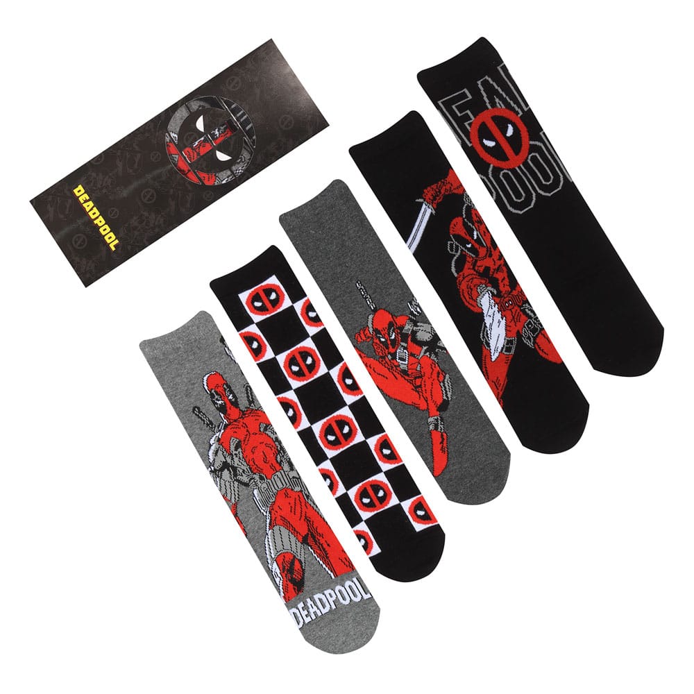 Marvel Socks 5-Pack Deadpool L-XL Heroes Inc