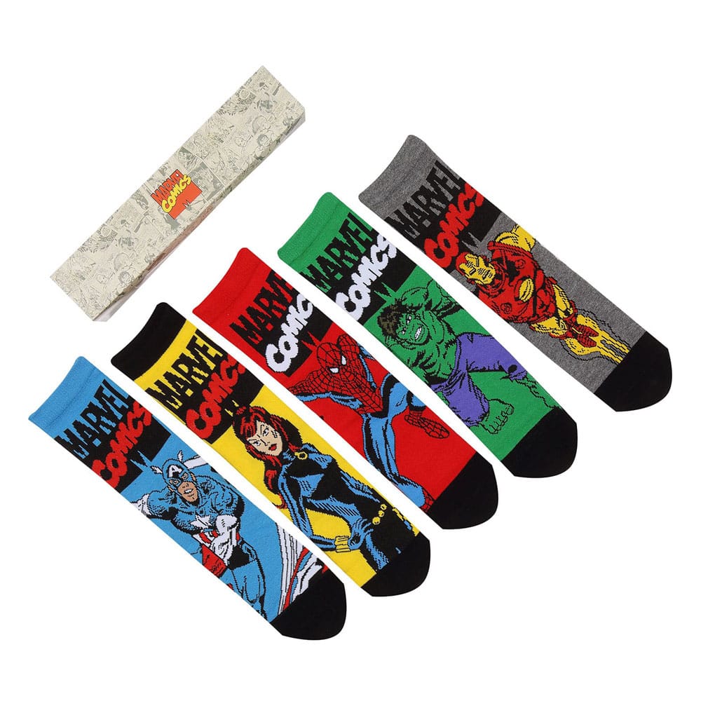 Marvel Socks 5-Pack Avengers S-M Heroes Inc