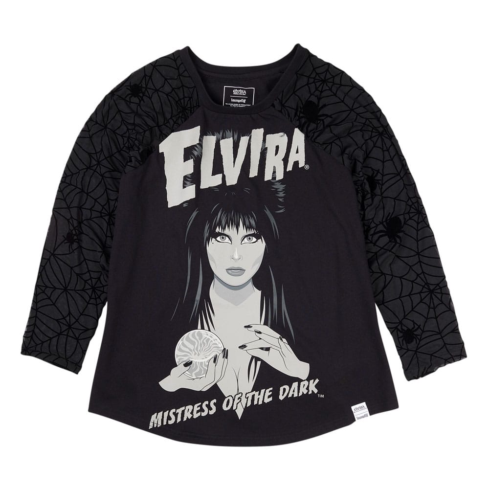 Elivira by Loungefly Tee T-Shirt Unisex Shirred Raglan Size M T-shirts
