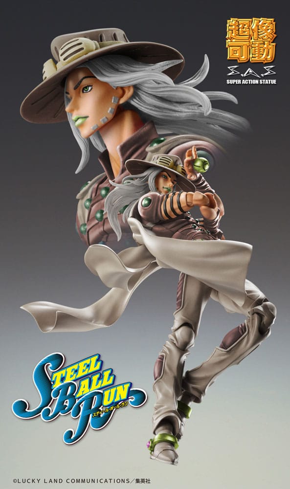 JoJo’s Bizarre Adventure Part7 Steel Ball Run Super Action Action Figure Chozokado Gyro Zeppeli Third 16 cm Action