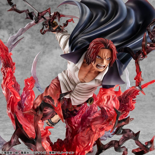 One Piece P.O.P SA-MAXIMUM PVC Statue Leader of Red Hair Pirates Red-Haired Shanks Kamusari 25 cm