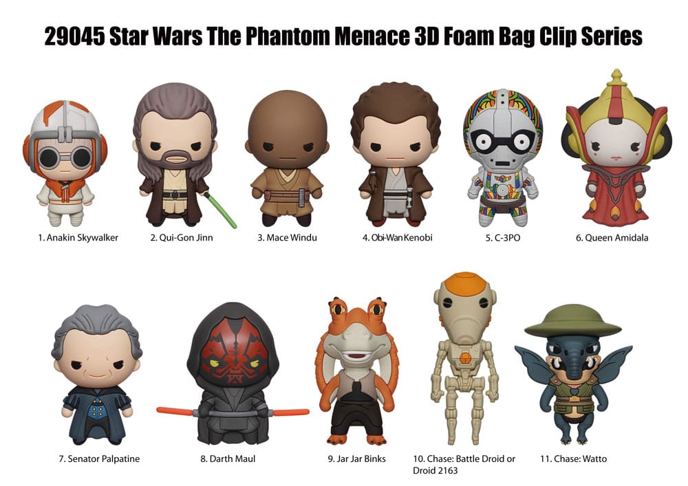 Star Wars 3D PVC Bag Clips The Phantom Menace Display (24)