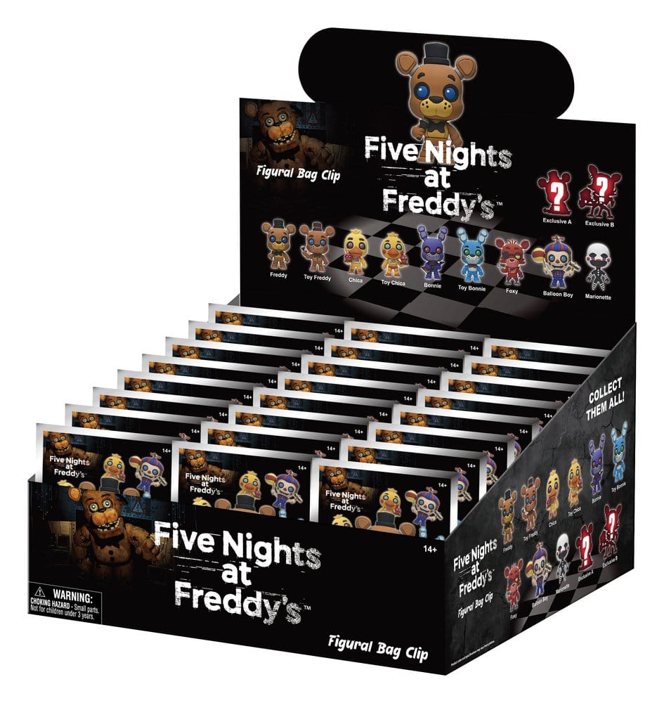 Five Nights at Freddy's 3D PVC Bag Clips Series 1 Display (24) Monogram Int.
