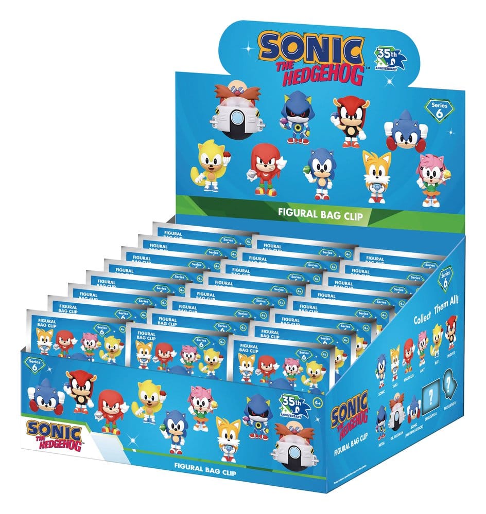 Sonic the Hedgehog 3D PVC Bag Clips Series 6 Display (24) Monogram Int.