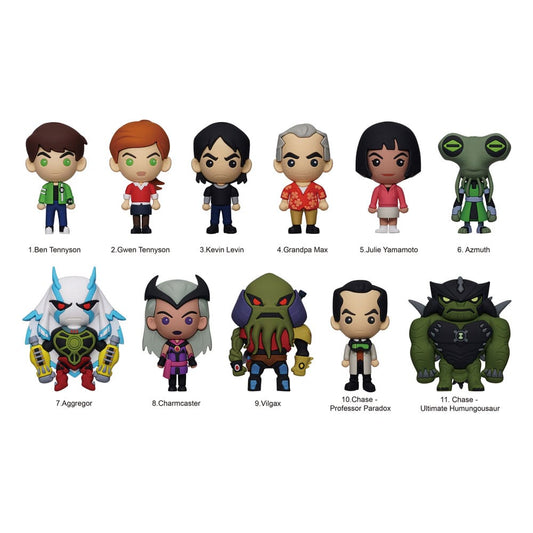 Ben 10 3D PVC Bag Clips Display (24) Keyrings