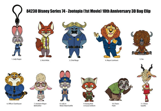Zootopia 3D Foam Bag Clips Serie 73 Display (24) Monogram Int.