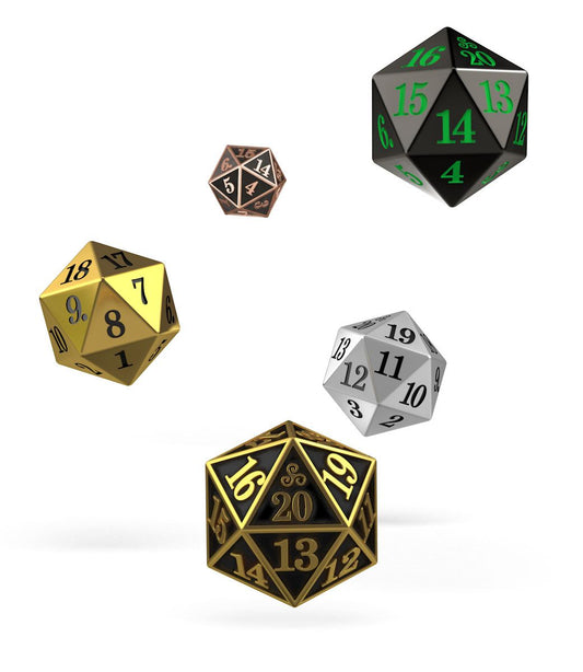 Oakie Doakie Dice D20 Spindown Dice Set Metal (5) Dice