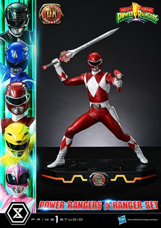 Mighty Morphin Power Rangers Premium Masterline Set of 5 Statues 1/4 Deluxe Bonus Version 62 cm