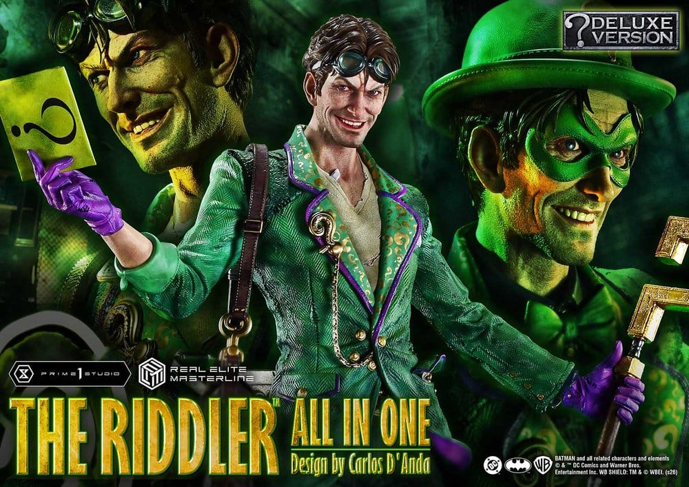 DC Comics Real Elite Masterline Series Statue 1/3 The Riddler All In One (Design by Carlos D'Anda) Deluxe Version 74 cm